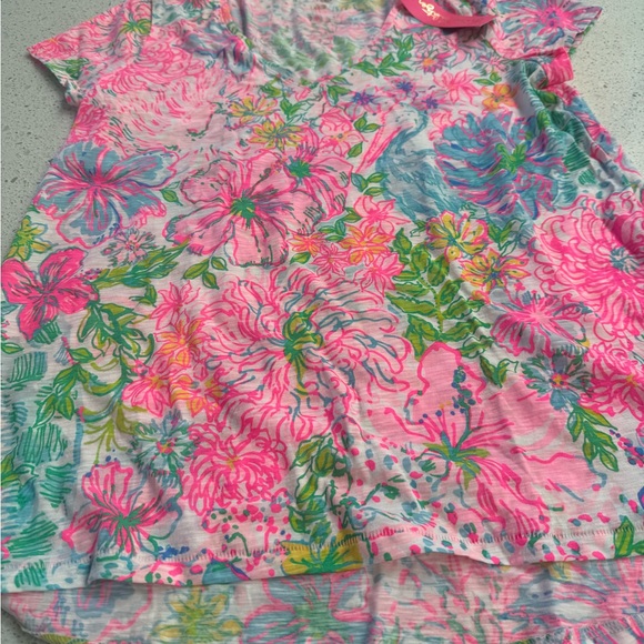 Lilly Pulitzer Tops - Lilly Pulitzer Floral Short Sleeve Tee - Pink, Green, Blue